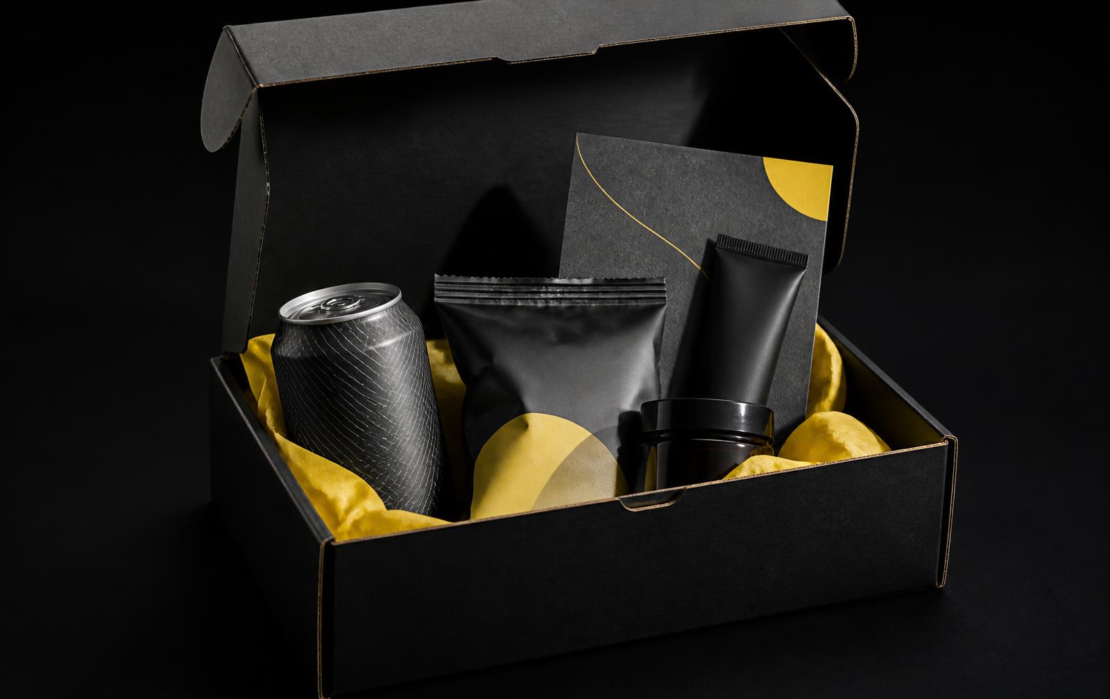 Big Boy Brands sample boxes packed with FMCG products